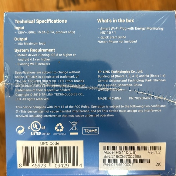 NIB Kasa Smart WiFi Plug w/Energy Monitoring by TP-Link. HS110 (US) - 1 PACK - Picture 7 of 10